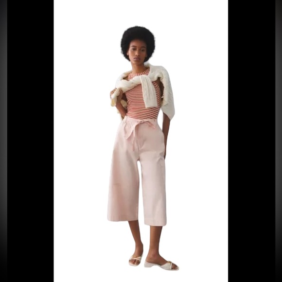 NWT Anthropologie wide-leg utility culottes in rose pink by Maeve. - Picture 1 of 8